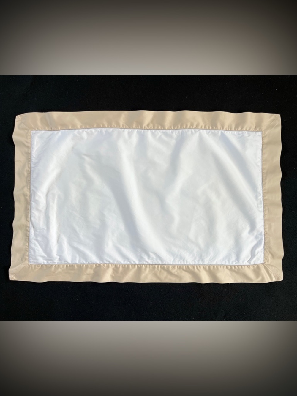 Ralph Lauren Home 100% Cotton Sateen Border King Sham Beige Sand White